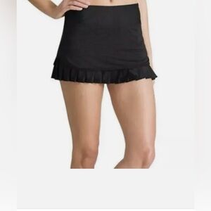 Athleta Small Black Mini Workout Skirt With Built In Shorts